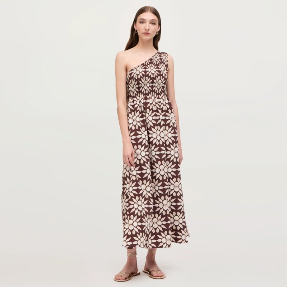 NWT Hill House Nap Dress - Thea Chocolate Shell Mosaic Crepe XS